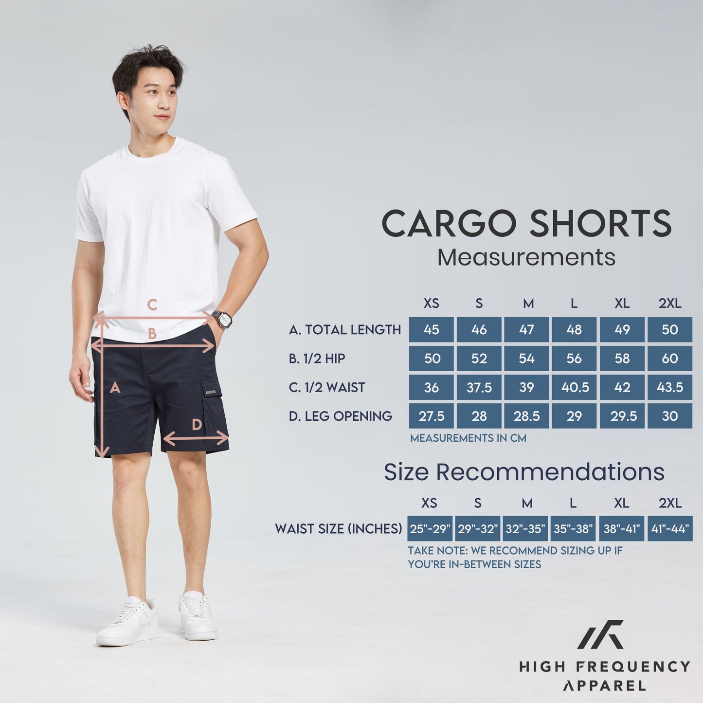 hfa unisex utility cargo shorts