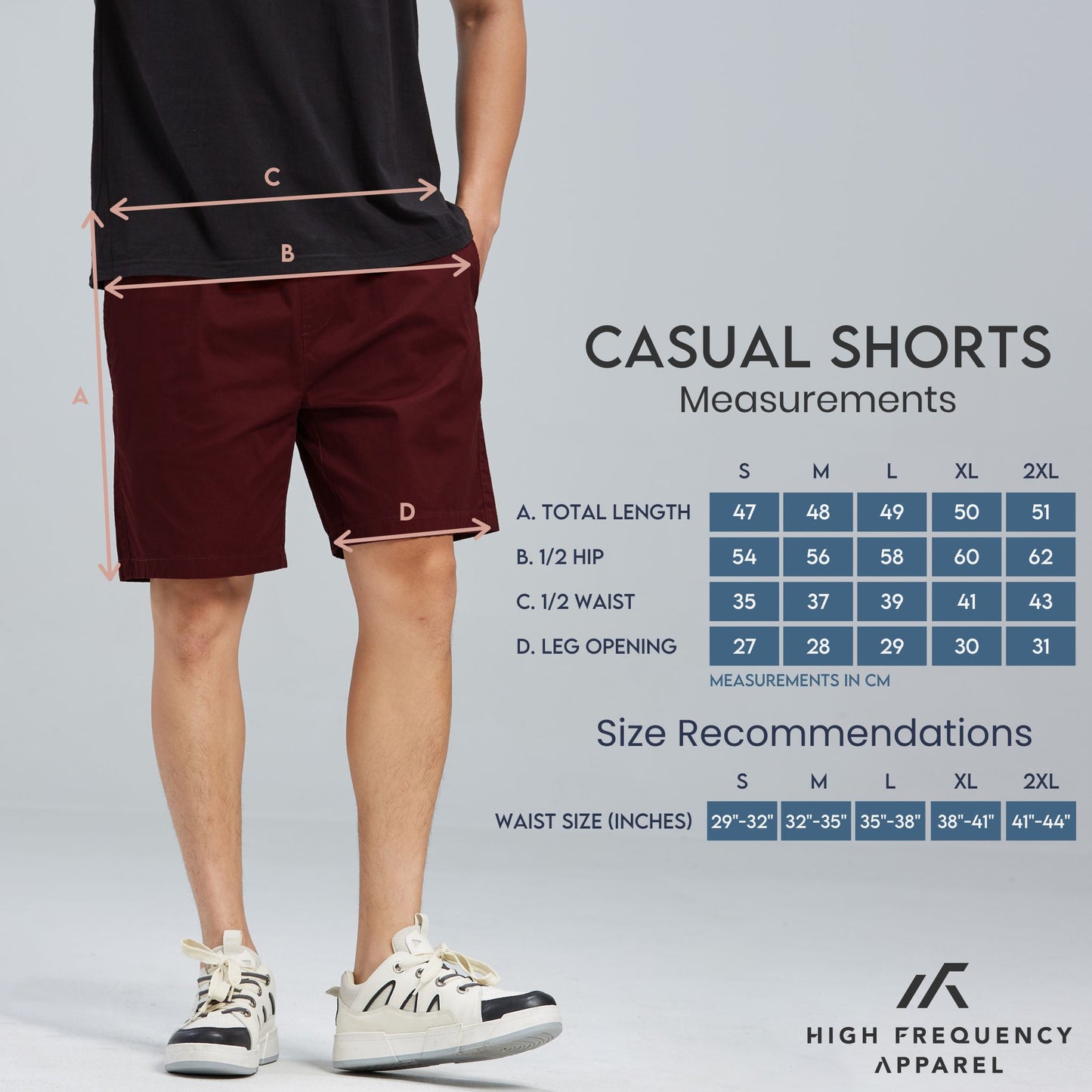 hfa men's cotton essential casual shorts