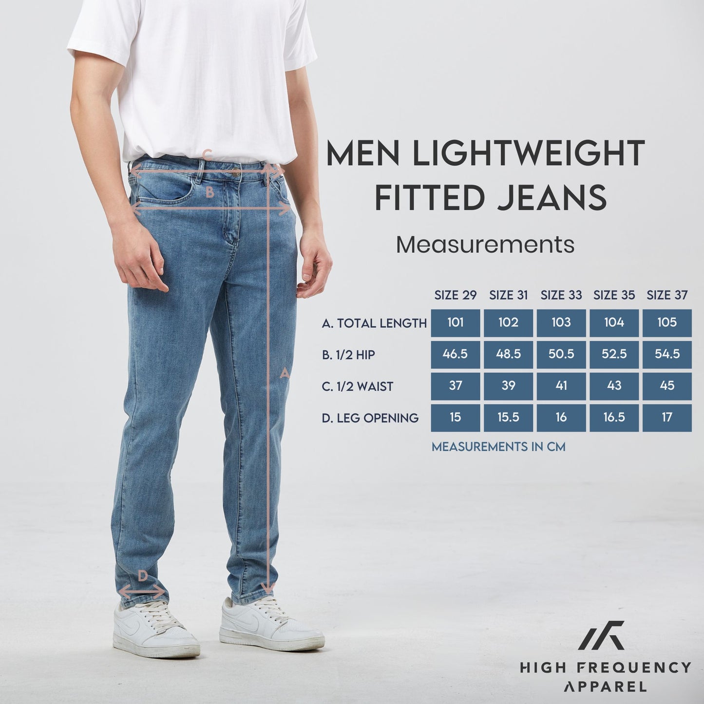 hfa men's stretchable lightweight regular fit denim jeans