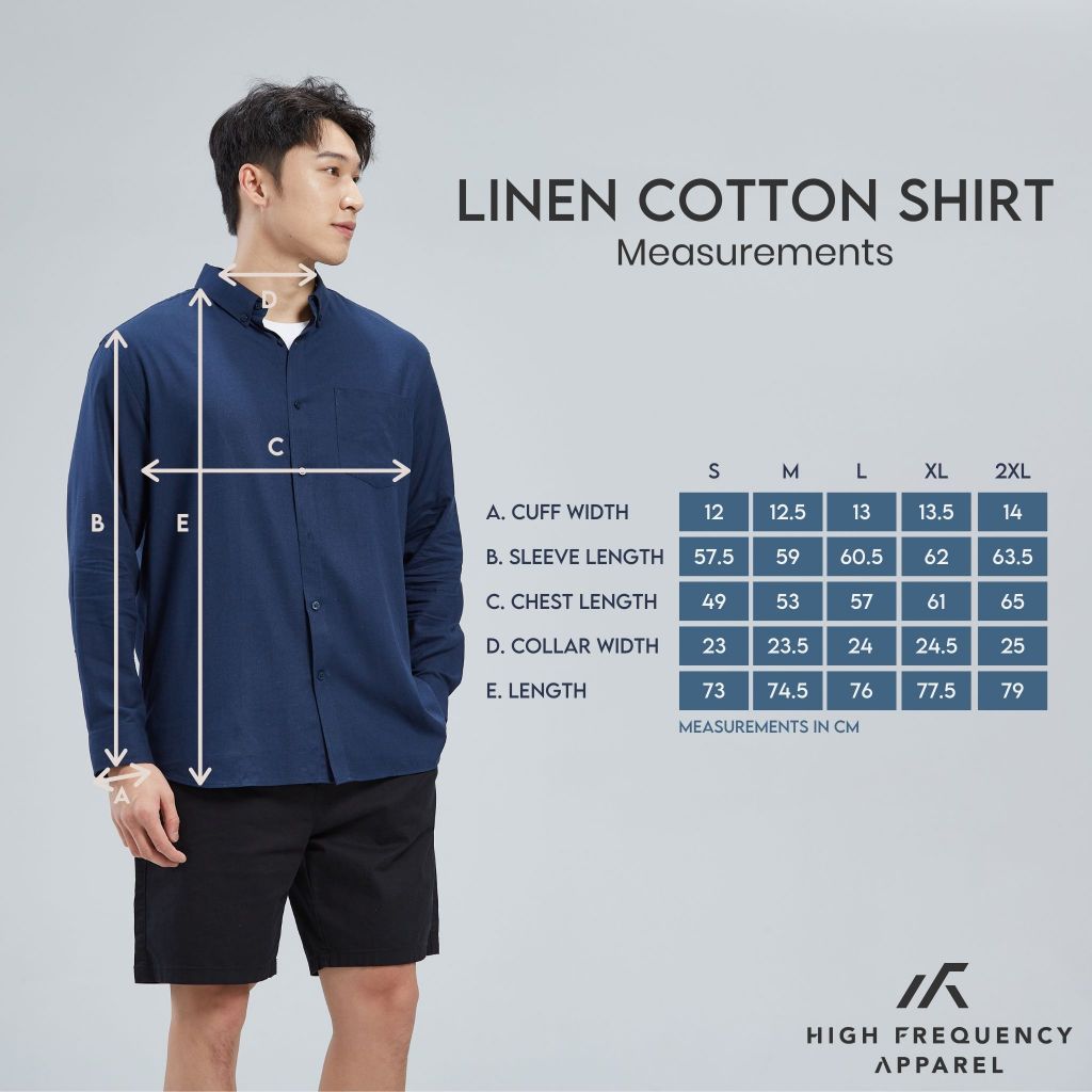 hfa unisex linen cotton relaxed fit long sleeve shirt