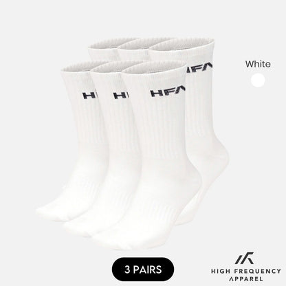 [Pack of 3] HFA Unisex Dri-Fit Crew Sports Socks With Cushioned Sole