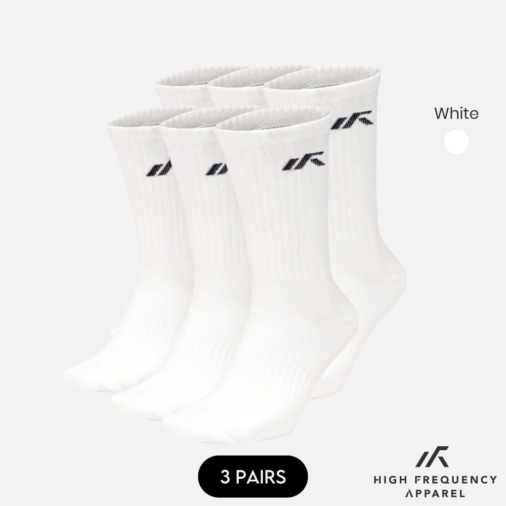 [pack of 3] hfa unisex dri-fit crew sports socks with cushioned sole