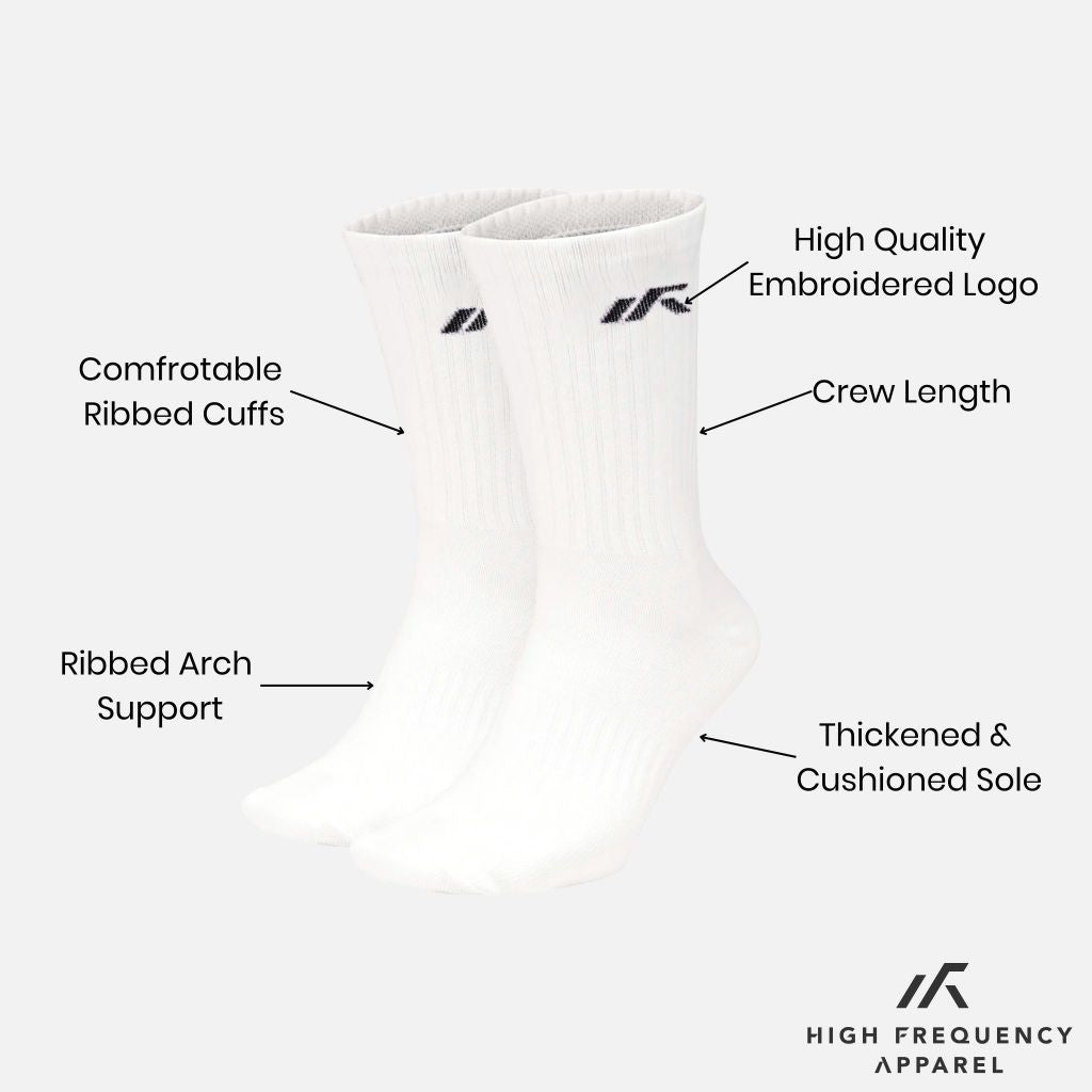 [pack of 3] hfa unisex dri-fit crew sports socks with cushioned sole