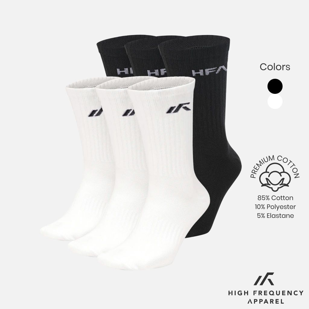 [pack of 3] hfa unisex dri-fit crew sports socks with cushioned sole