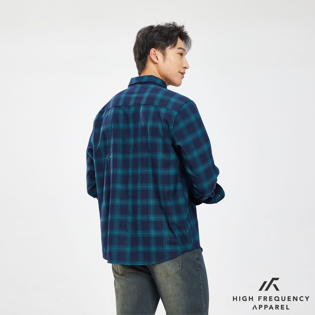 hfa unisex plaids long sleeve relax fitted shirt