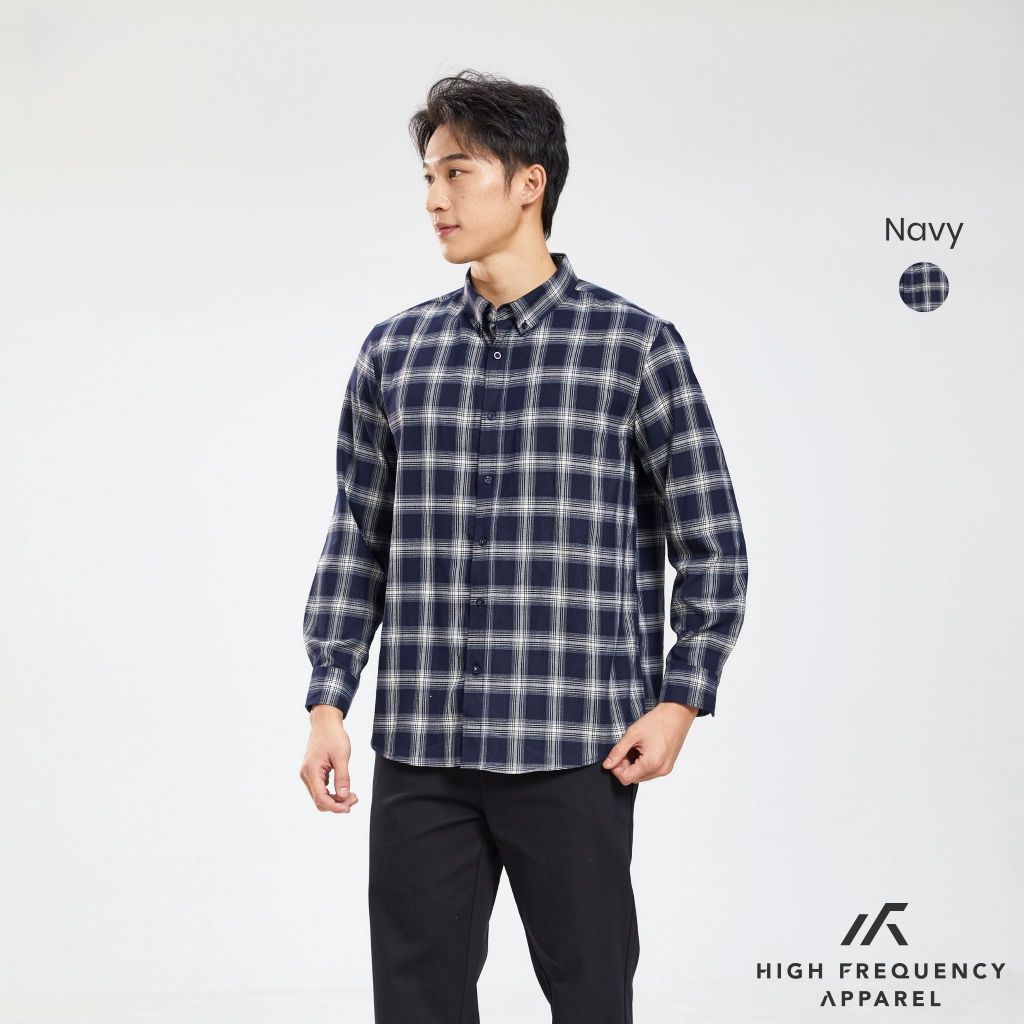 hfa unisex plaids long sleeve relax fitted shirt