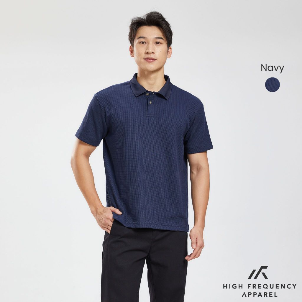 hfa men's waffle knitted polo t-shirt