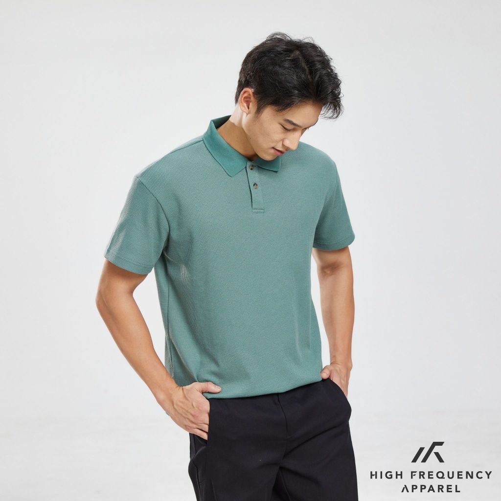 hfa men's waffle knitted polo t-shirt