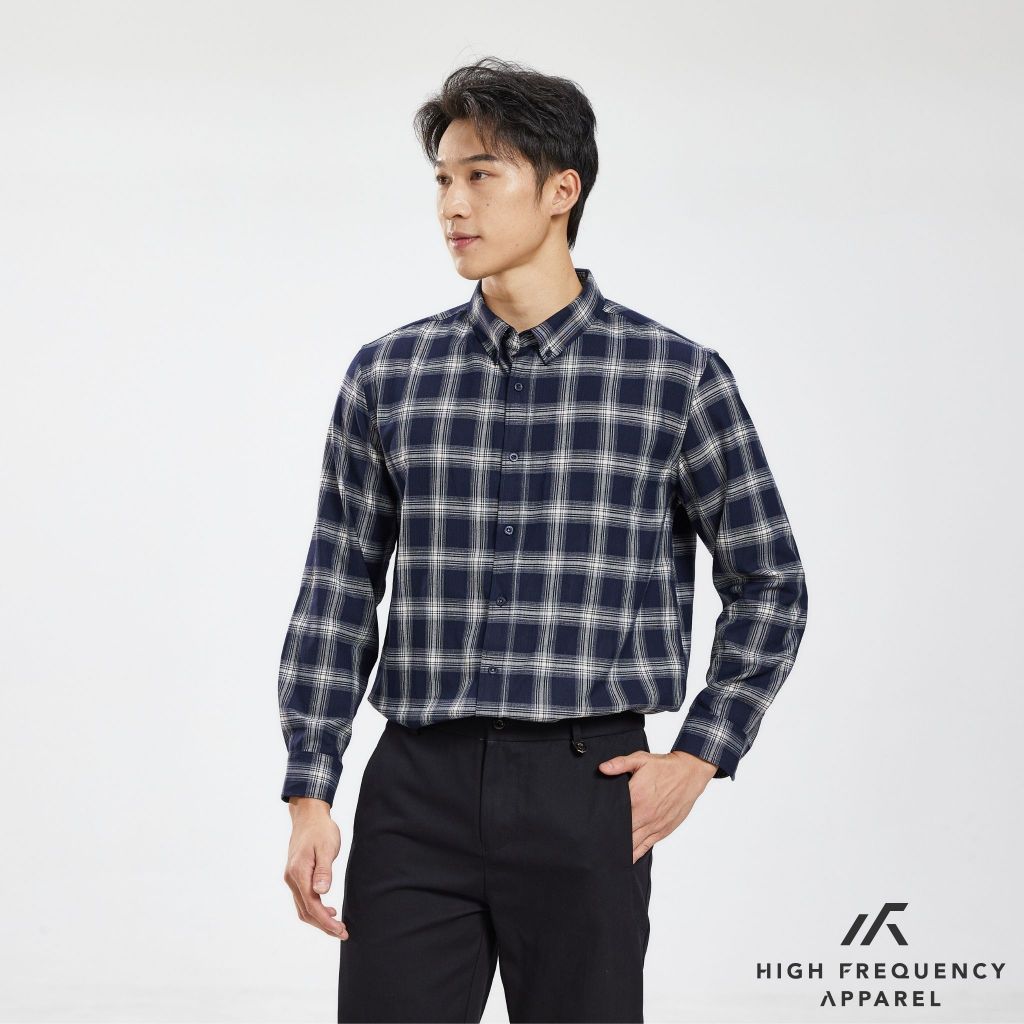 hfa unisex plaids long sleeve relax fitted shirt