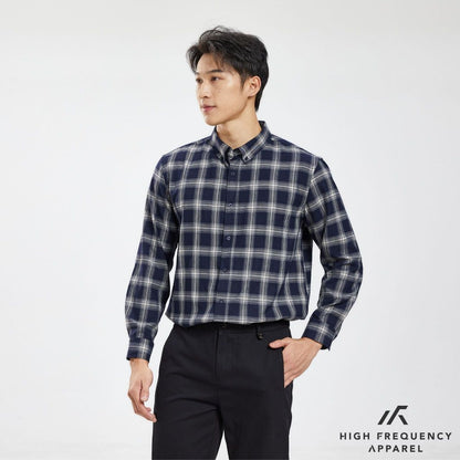 HFA Unisex Plaids Long Sleeve Relax Fitted Shirt