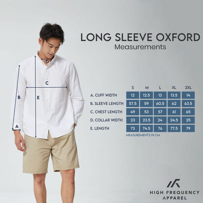 HFA Men's Oxford Long Sleeve Relax Fitted Shirt - 100% Premium Cotton