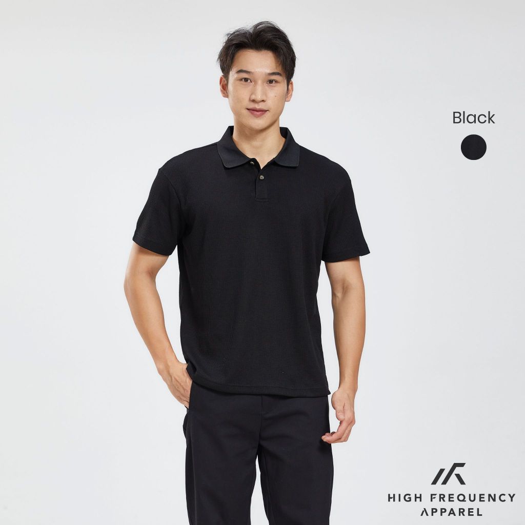 hfa men's waffle knitted polo t-shirt