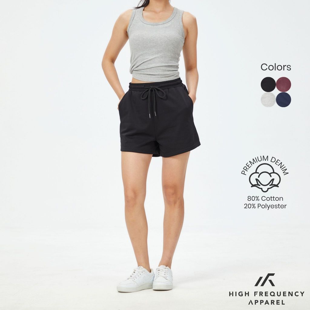 hfa women's high-waisted cotton sweat shorts