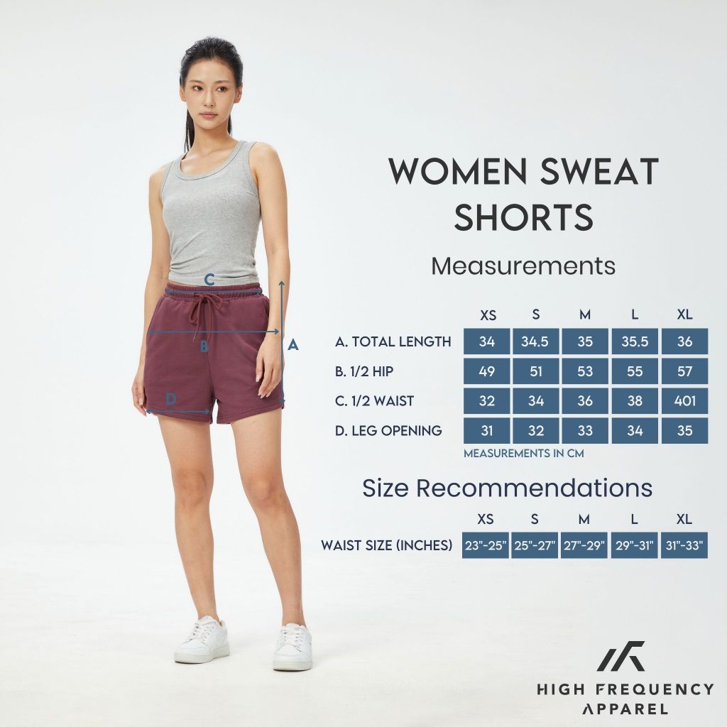 hfa women's high-waisted cotton sweat shorts