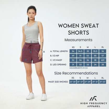 HFA Women's High-Waisted Cotton Sweat Shorts