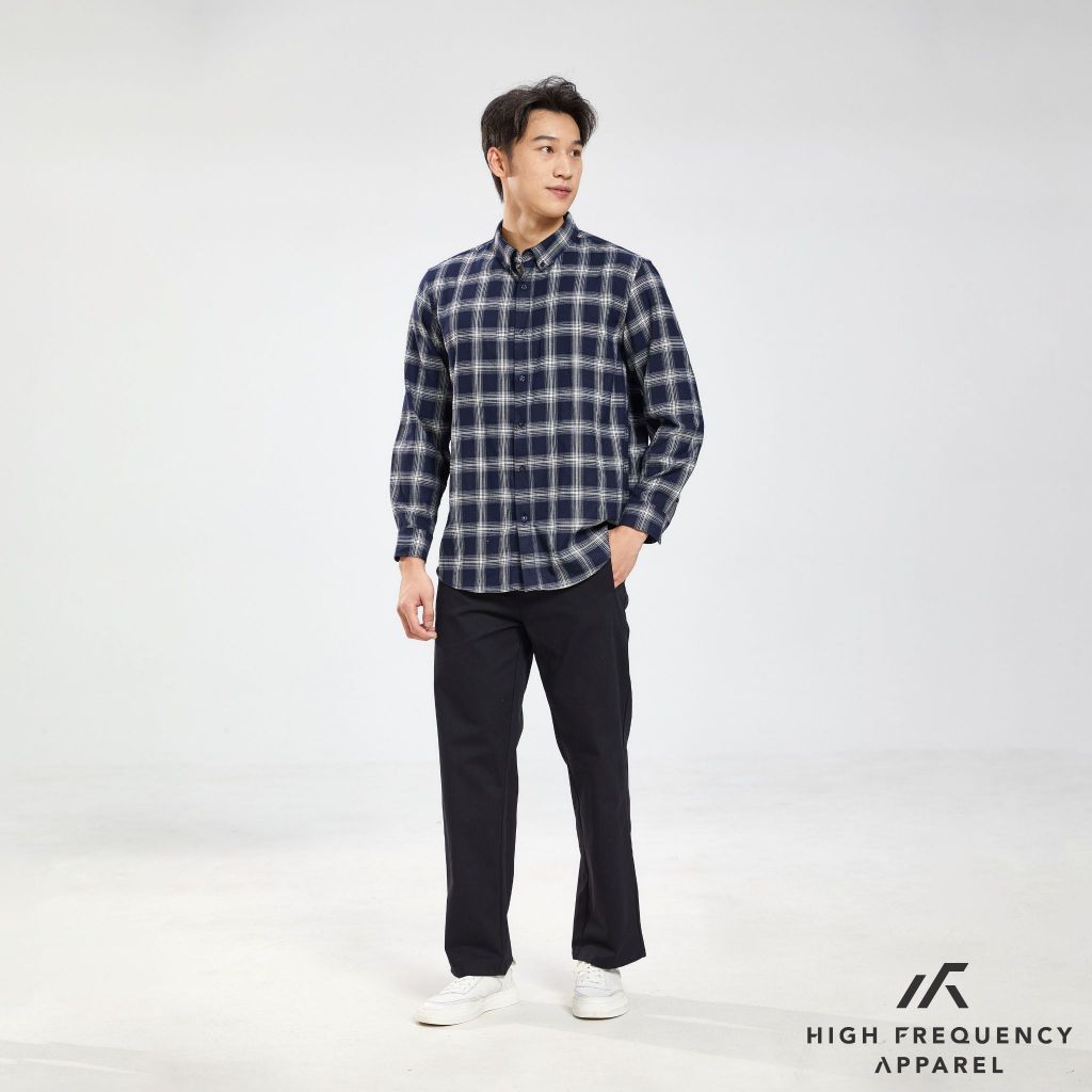 hfa unisex plaids long sleeve relax fitted shirt