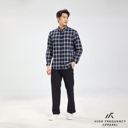 HFA Unisex Plaids Long Sleeve Relax Fitted Shirt