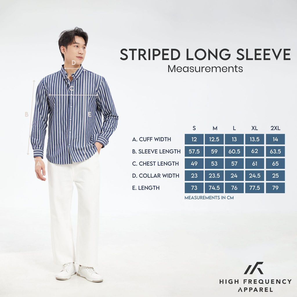 hfa men's striped long sleeve relax fitted cotton shirt