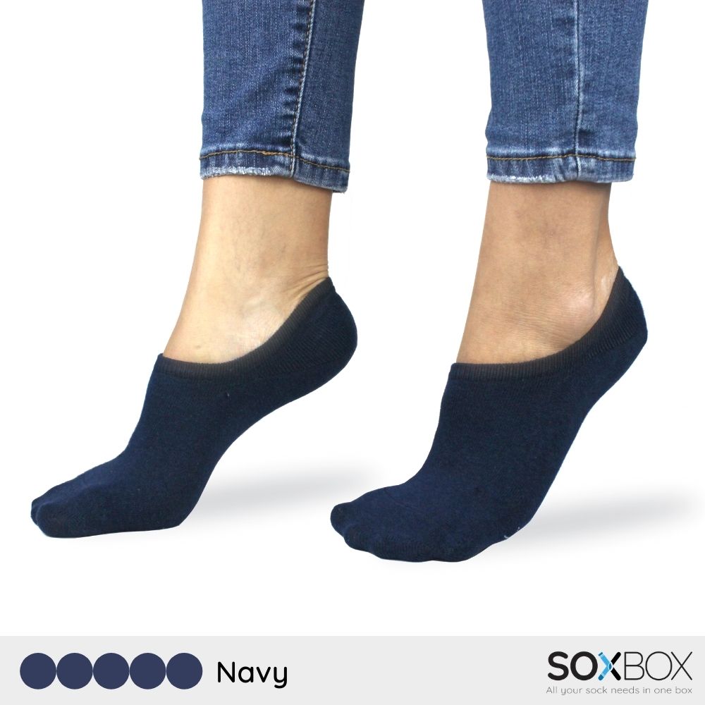 [5 pairs] soxbox unisex no show cotton socks