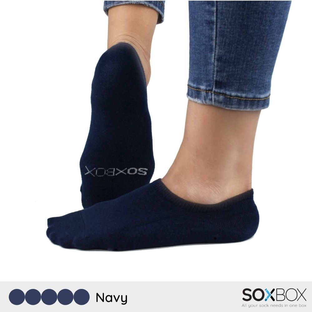 [5 pairs] soxbox unisex no show cotton socks