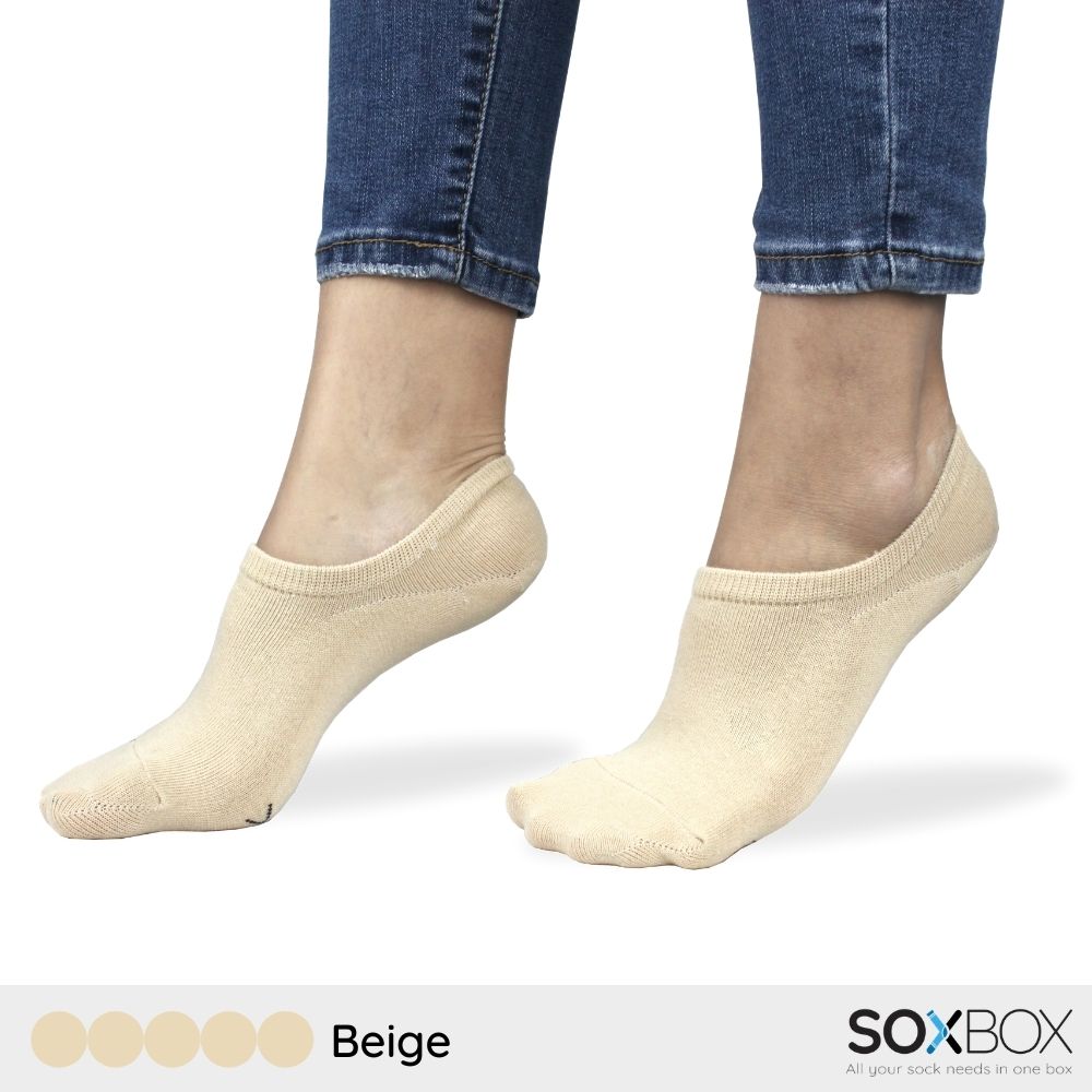 [5 pairs] soxbox unisex no show cotton socks