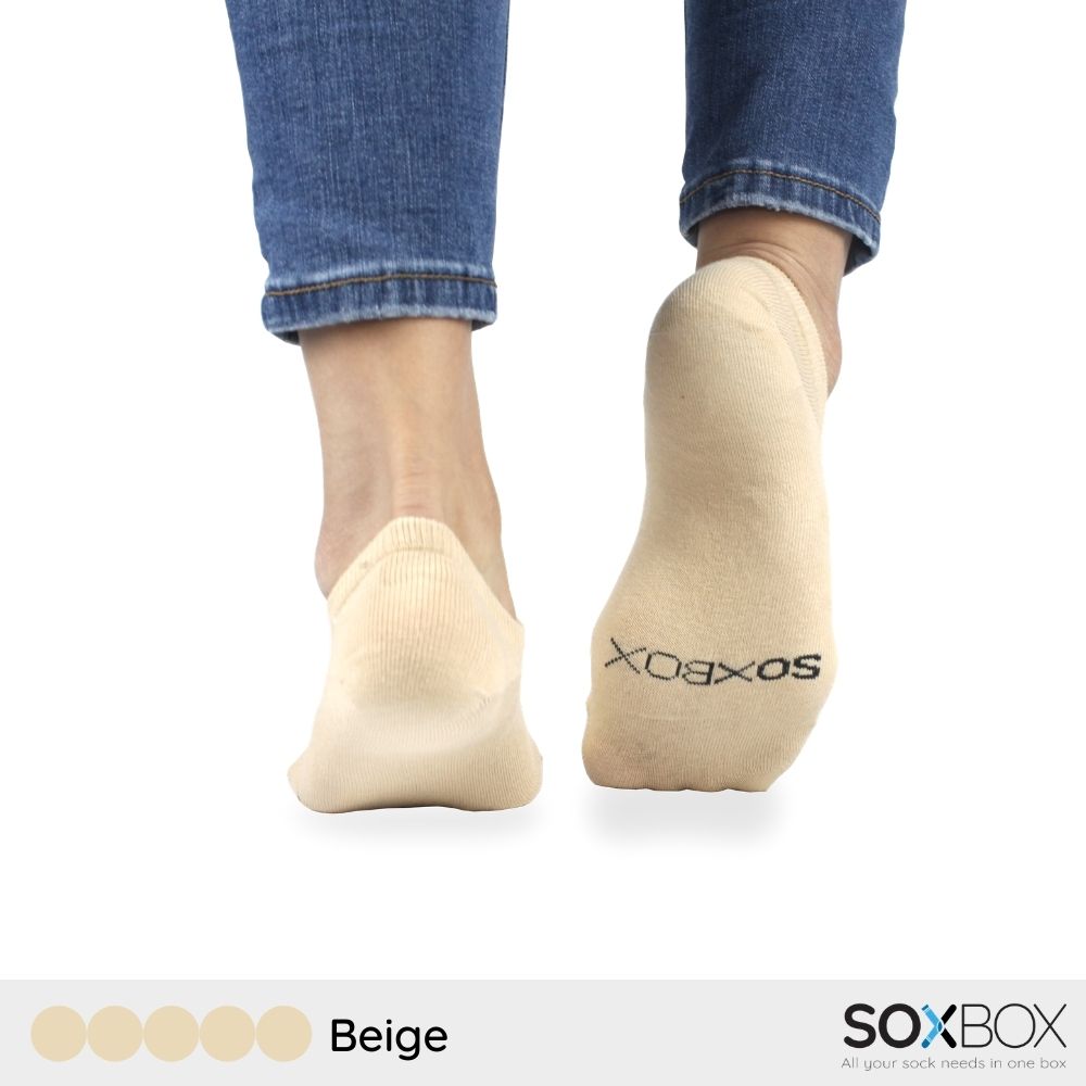 [5 pairs] soxbox unisex no show cotton socks