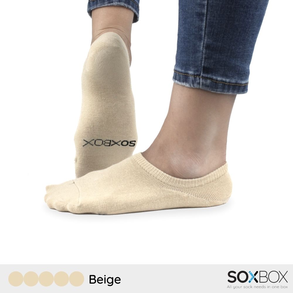 [5 pairs] soxbox unisex no show cotton socks