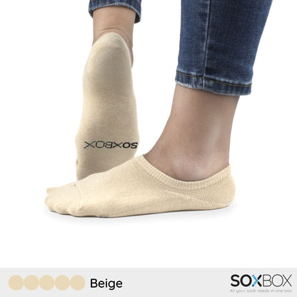 [5 Pairs] SoxBox Unisex No Show Cotton Socks