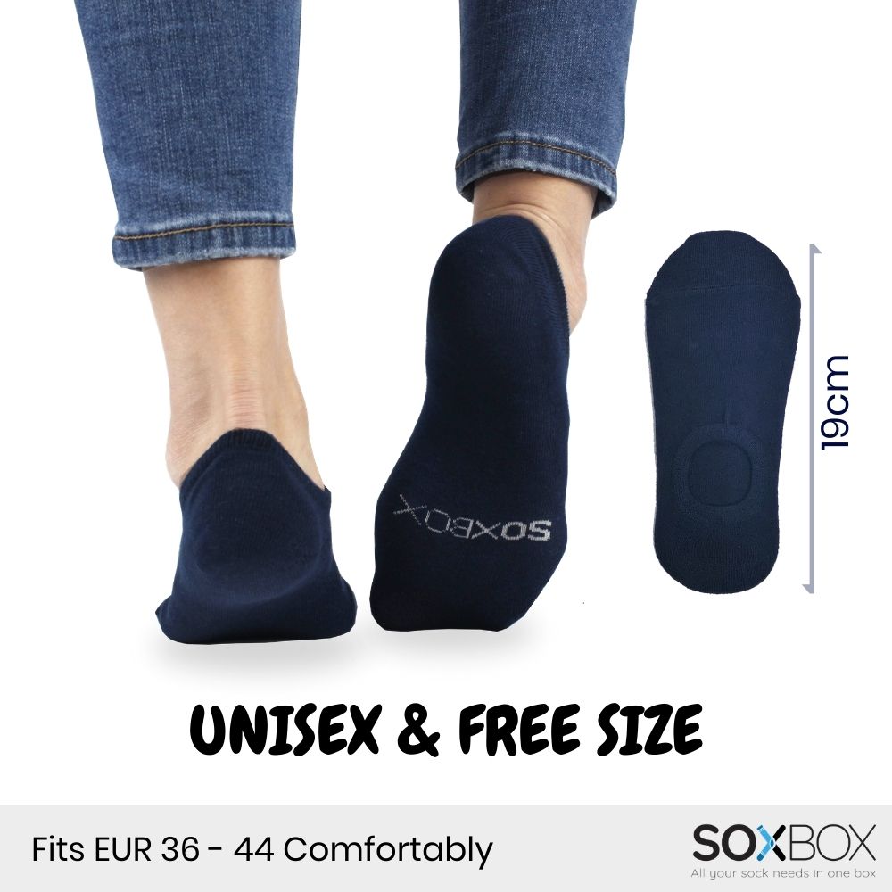 [5 pairs] soxbox unisex no show cotton socks