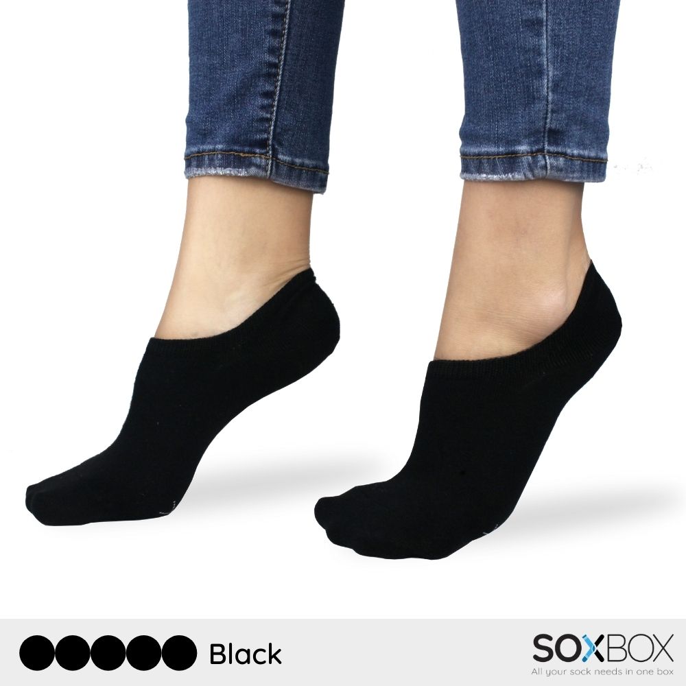 [5 pairs] soxbox unisex no show cotton socks