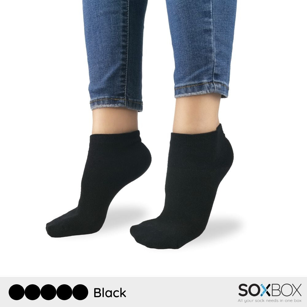 [5 pairs] soxbox unisex mid ankle cotton socks