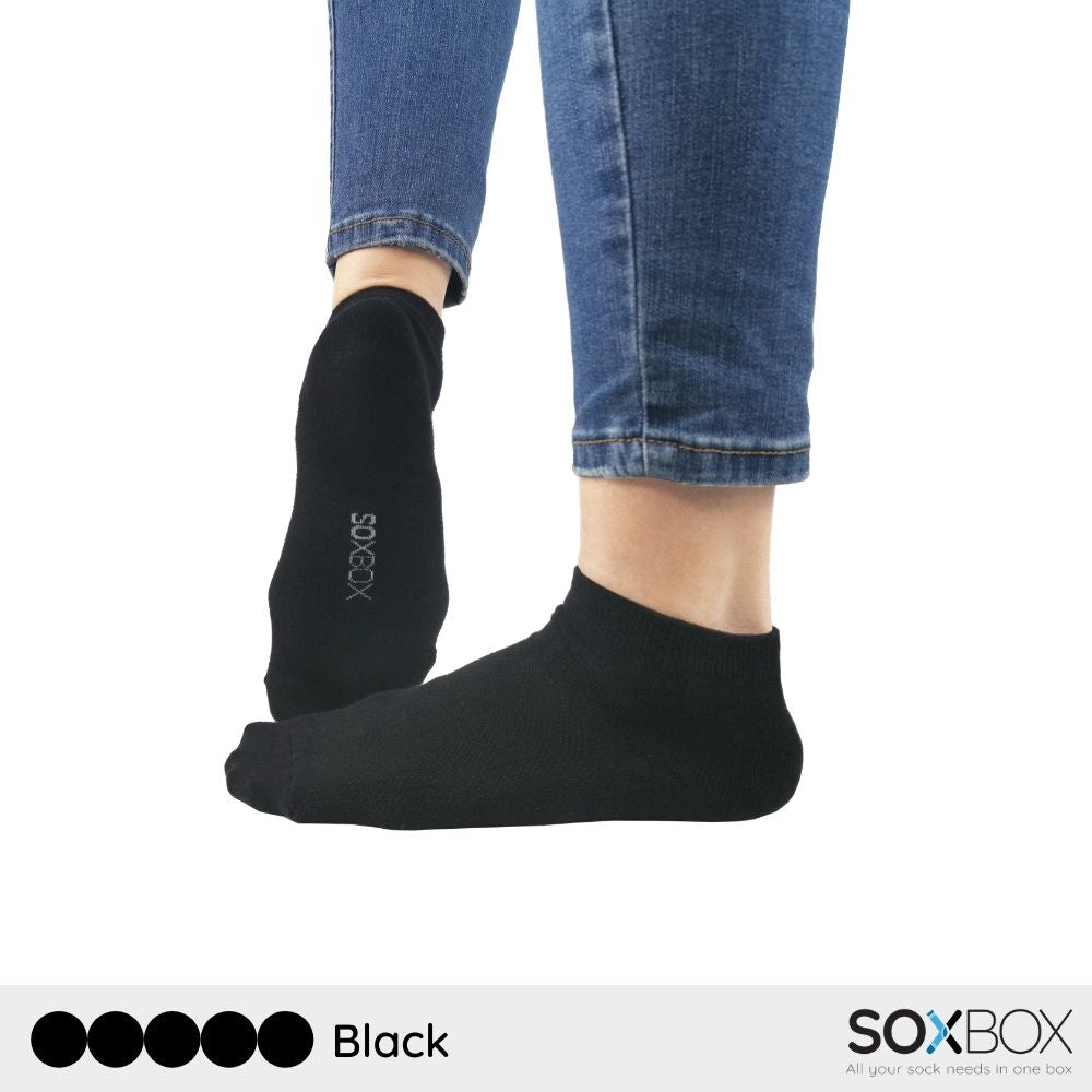 [5 pairs] soxbox unisex mid ankle cotton socks