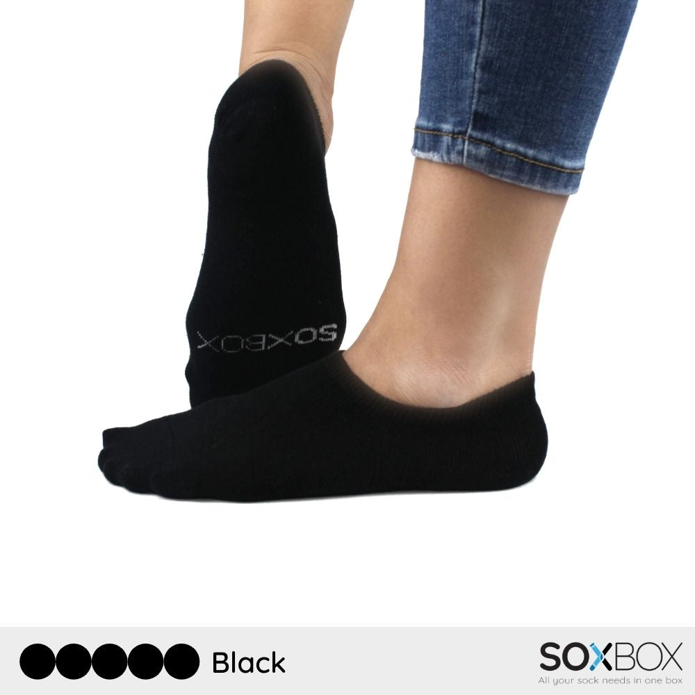 [5 pairs] soxbox unisex no show cotton socks