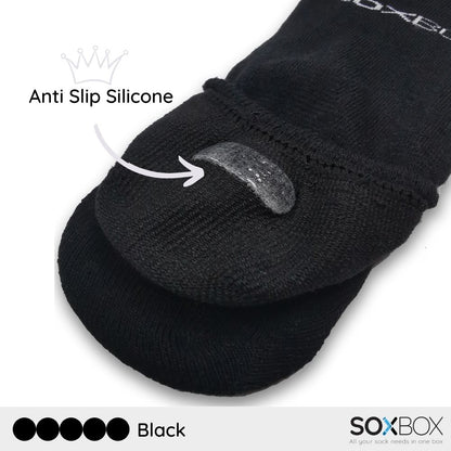 [5 Pairs] SoxBox Unisex No Show Cotton Socks