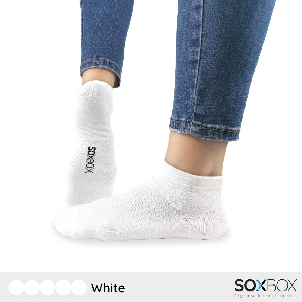 [5 pairs] soxbox unisex mid ankle cotton socks