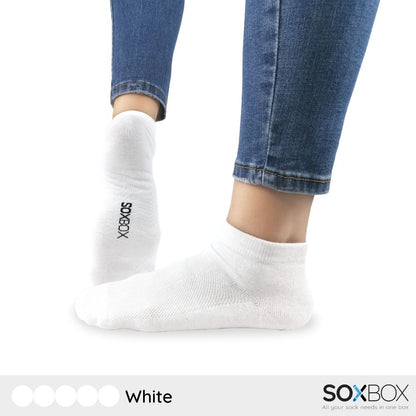 [5 Pairs] SoxBox Unisex Mid Ankle Cotton Socks